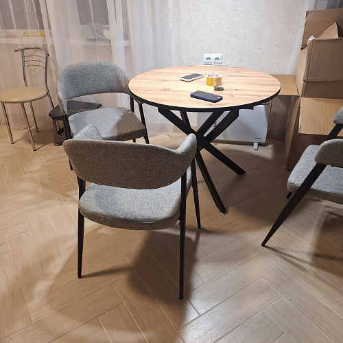 Стул на металлокаркасе Twin серый / черный фото покупателя 26