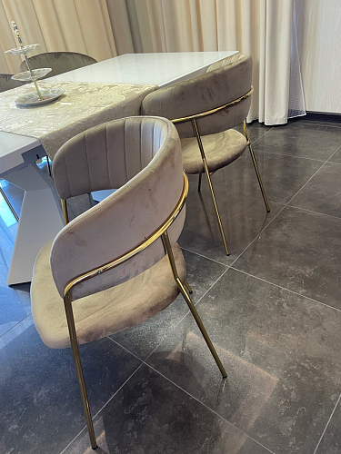 Стул на металлокаркасе Kamelia зеленый / золото фото покупателя 34