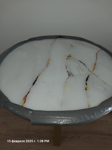 Стеклянный стол Норфолк 100 золото фото покупателя 17