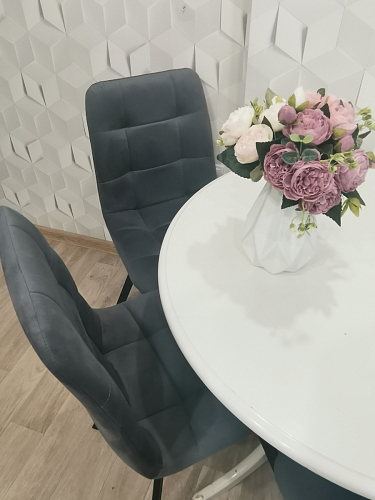 Стул на металлокаркасе Чилли синяя ткань / белый фото покупателя 1033