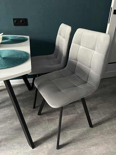 Стул на металлокаркасе Чилли синяя ткань / белый фото покупателя 583