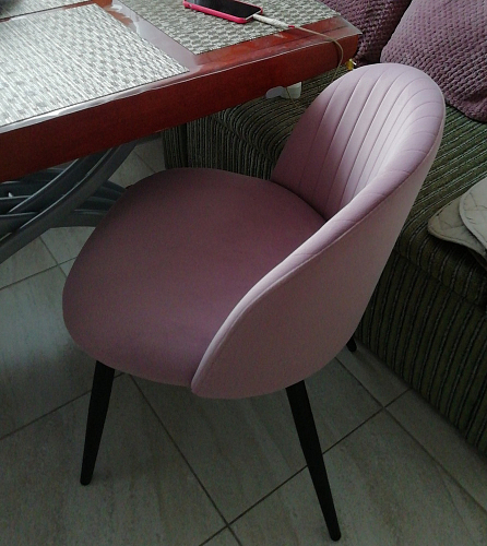 Стул на металлокаркасе Gabi 1 light blue / black / gold фото покупателя 874