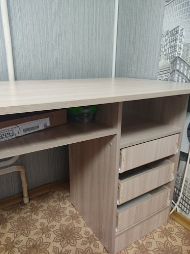 Стол письменный Бриз МДФ волна лайм / ясень светлый фото покупателя 5