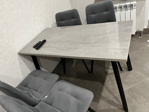 Стол Тринити Лофт 120 32 мм дуб галифакс табако / черный матовый фото покупателя 669