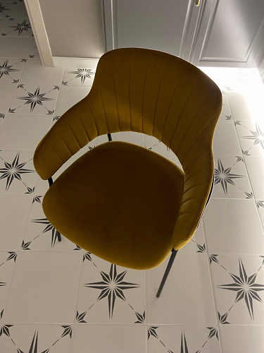 Стул на металлокаркасе Инклес желтый / черный глянец фото покупателя 16