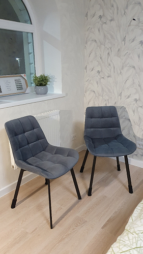 Стул на металлокаркасе Челси К бирюзовый / черный фото покупателя 3