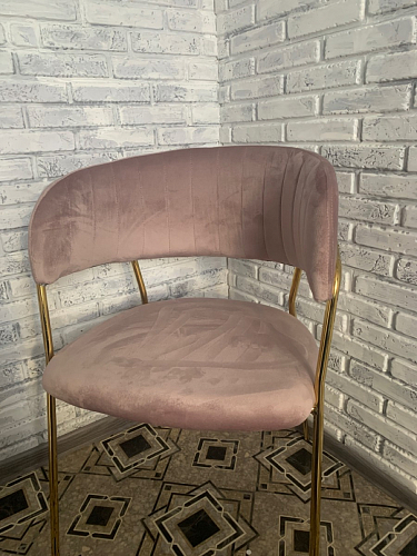 Стул на металлокаркасе Kamelia светло-фиолетовый / золотой фото покупателя 32