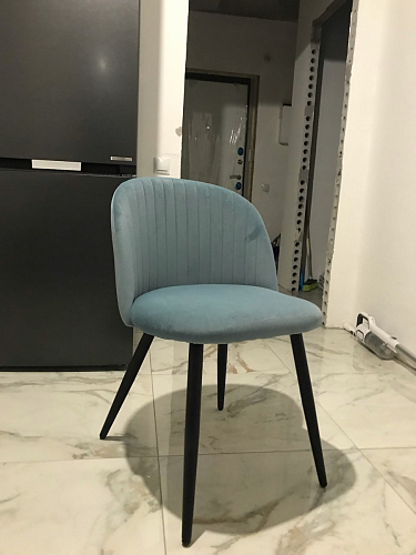 Стул на металлокаркасе Gabi 1 light blue / black / gold фото покупателя 424