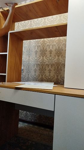 Письменный стол Комфорт 12.71 дуб золотой craft / белая аляска фото покупателя 79