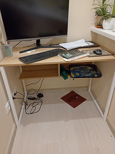 Письменный стол Клер Лофт дуб делано темный / черный матовый фото покупателя 7