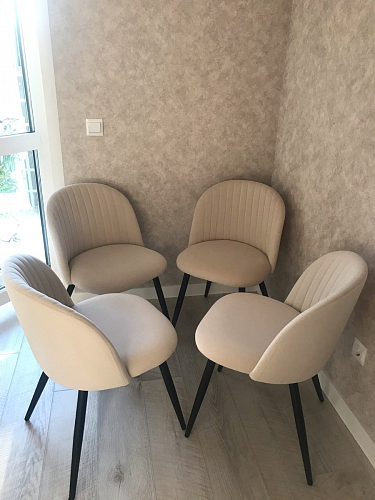 Стул на металлокаркасе Gabi 1 light purple / black / gold фото покупателя 128