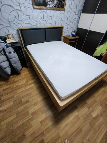 Двуспальная кровать Клауд 160х200 парящая дуб крафт золотой / антрацит фото покупателя 423