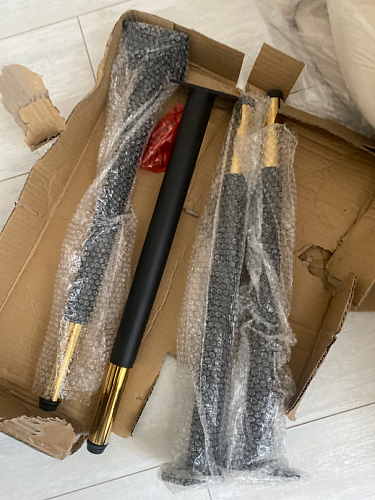 Стул на металлокаркасе Gabi 1 light blue / black / gold фото покупателя 505