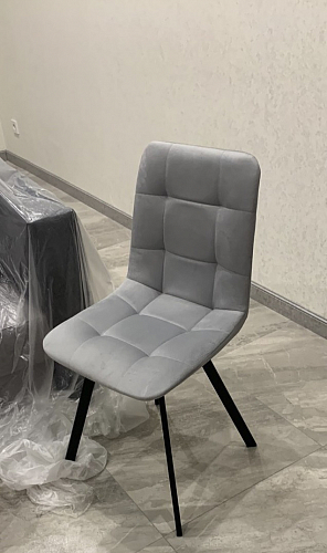 Стул на металлокаркасе Чилли К светло-серый велюр / черный каркас фото покупателя 855