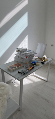 Деревянный стол Лота Лофт 140х80 белый матовый / бетон светлый фото покупателя 189