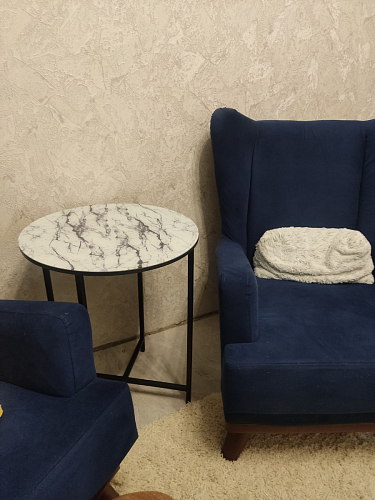 Журнальный столик Волопас серо-зеленый мрамор / черный фото покупателя 8