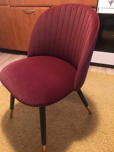 Стул на металлокаркасе Gabi 1 light purple / black / gold фото покупателя 119