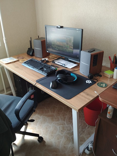 Деревянный стол Лота Лофт 140х80 черный матовый / бетон светлый фото покупателя 825