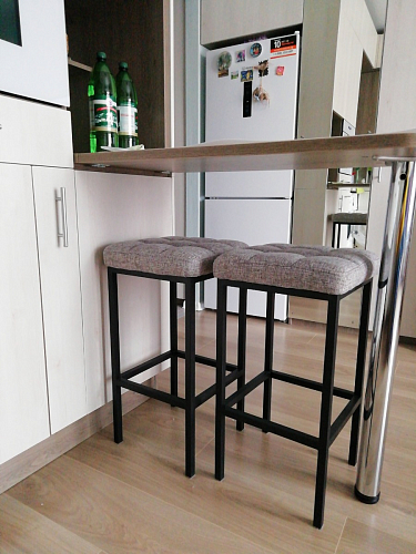 Барный стул Лофт ткань канди грей / черный матовый фото покупателя 277