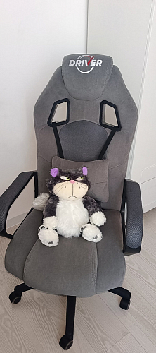 Компьютерное кресло Driver/Драйвер кожзам черный / серый фото покупателя 17