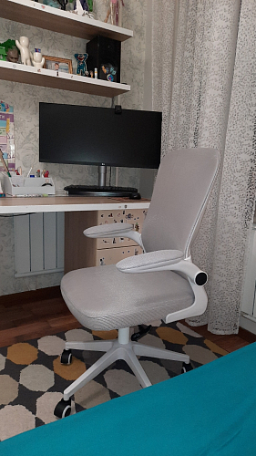 Компьютерное кресло Konfi gray / blue / white фото покупателя 133