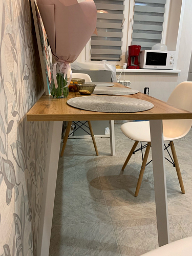 Стол Тринити Лофт 120 32 мм бетон / черный матовый фото покупателя 450