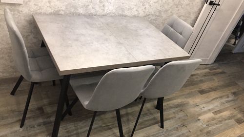 Стул на металлокаркасе Чилли синяя ткань / белый фото покупателя 106