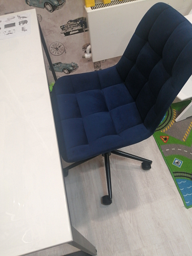 Компьютерное кресло Честер темно-серый велюр velutto 32 / белый фото покупателя 33