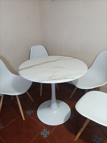 Стол Тулип 90х73 дуб вотан / белый фото покупателя 77