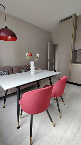 Стул на металлокаркасе Gabi dark beige / black / silver фото покупателя 601