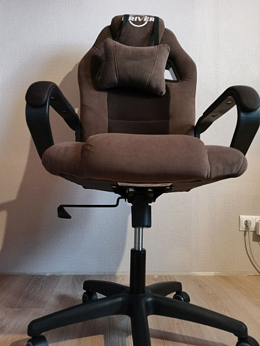 Компьютерное кресло Driver/Драйвер кожзам черный / ткань синий фото покупателя 38