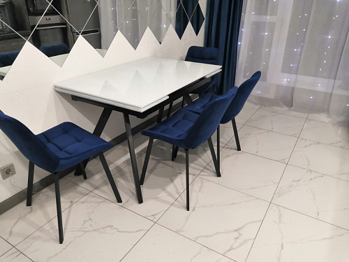 Стул на металлокаркасе Челси морская волна / черный фото покупателя 152