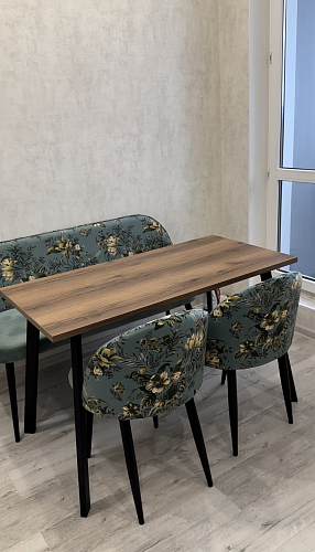 Деревянный стол Тринити Лофт 120х60 белый матовый / бетон фото покупателя 3