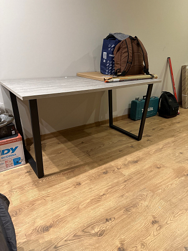 Деревянный стол Лота Лофт 140х80 черный матовый / бетон светлый фото покупателя 213