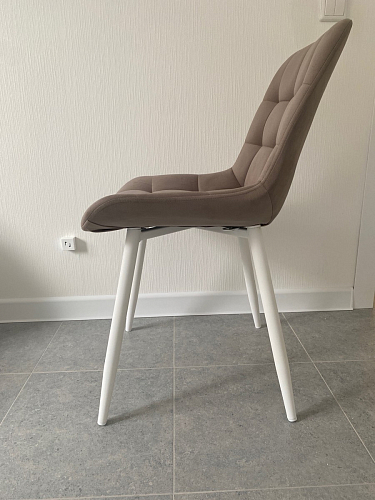 Стул на металлокаркасе Челси бежевый / белый каркас фото покупателя 29