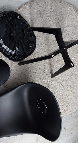 Деревянный стул Bonuss темно-серый / черное сидение / черный фото покупателя 35