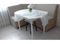 Кухонный диван Уют угловой экокожа белый правый фото покупателя 8