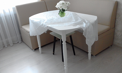 Кухонный диван Уют угловой экокожа белый правый фото покупателя 8