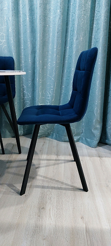 Стул на металлокаркасе Чилли синяя ткань / белый фото покупателя 1222