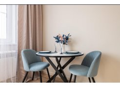 Стул на металлокаркасе Gabi 1 бежевый / черный с серебряными наконечниками фото покупателя 651