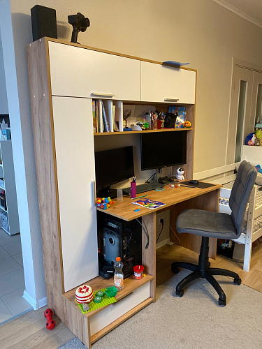 Письменный стол Лайт 03.243 дуб золотой (craft) / белый премиум фото покупателя 161