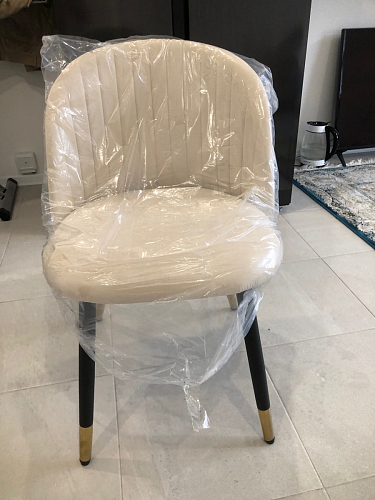 Стул на металлокаркасе Gabi 1 light blue / black / gold фото покупателя 370