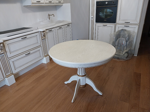 Деревянный стол Павия молочный / золото патина фото покупателя 1