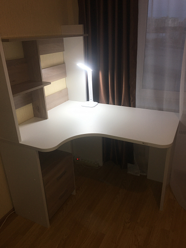 Стол компьютерный с надстройкой 100 х 120 см угловой белый правый фото покупателя 2