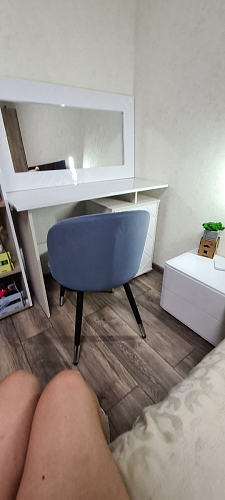 Стул на металлокаркасе Gabi 1 light blue / black / gold фото покупателя 928