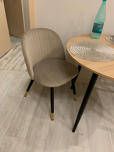 Стул на металлокаркасе Gabi 1 beige / black фото покупателя 670