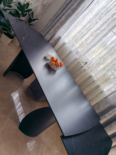 Керамический стол Готланд 160(220)х90х79 белый мрамор / черный фото покупателя 21