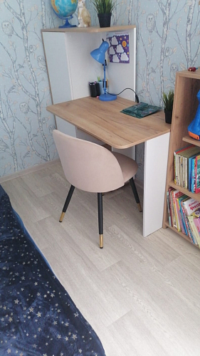 Стул на металлокаркасе Gabi 1 light blue / black / gold фото покупателя 55