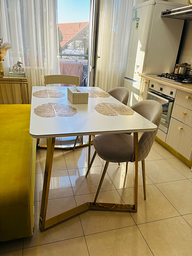 Керамический стол Селена 1 140х80 черный мрамор / золото фото покупателя 21