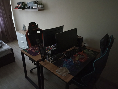 Письменный стол Битти Лофт 116х60х75 дуб вотан / белый матовый фото покупателя 22